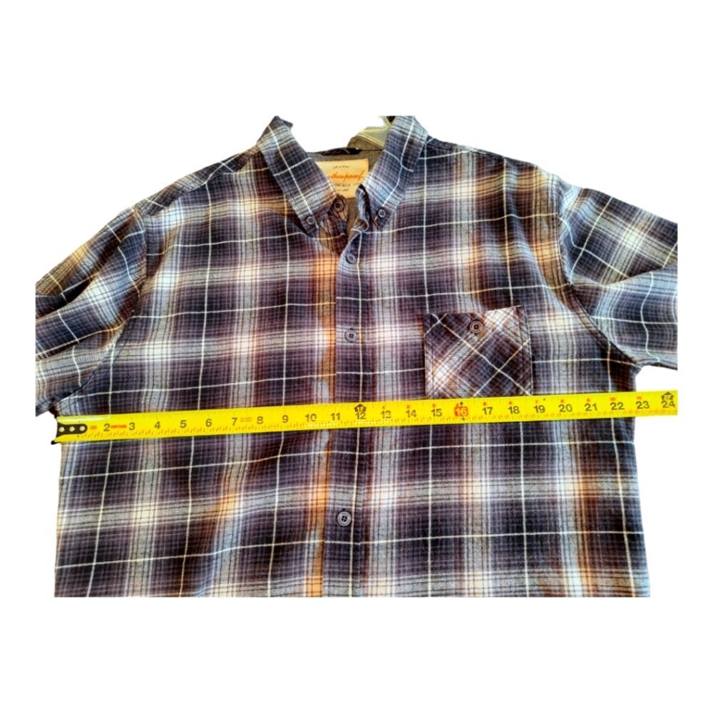Weatherproof Vintage Flannel 100% Cotton Plaid Button Down Men's size XL Black - Picture 8 of 10